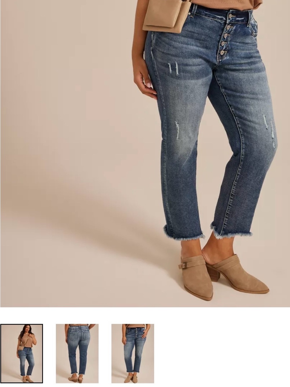 KanCan High-Rise Button-Fly Frayed Hem Jeans